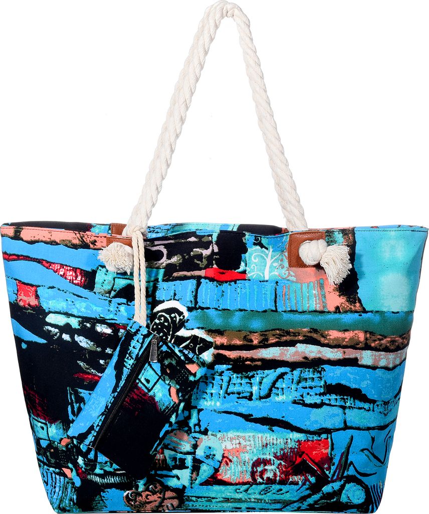 Große Strandtasche wasserabweisend mit Reißverschluss - Abstract Art
