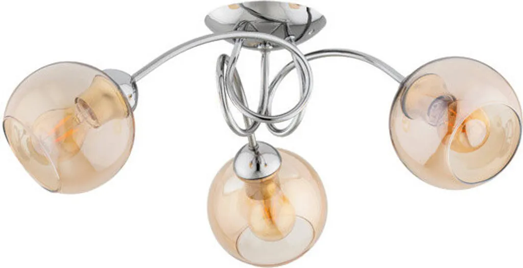 Plafonnier 3 lumières TEVI argenté pour illuminer votre salon ou cuisine