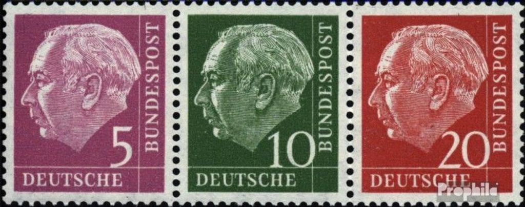 Briefmarken BRD (BR.Deutschland) 1958 Mi W20Y II gestempelt