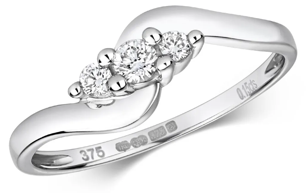 Bague fine en Or Blanc et Diamant véritable qui ne noircit pas