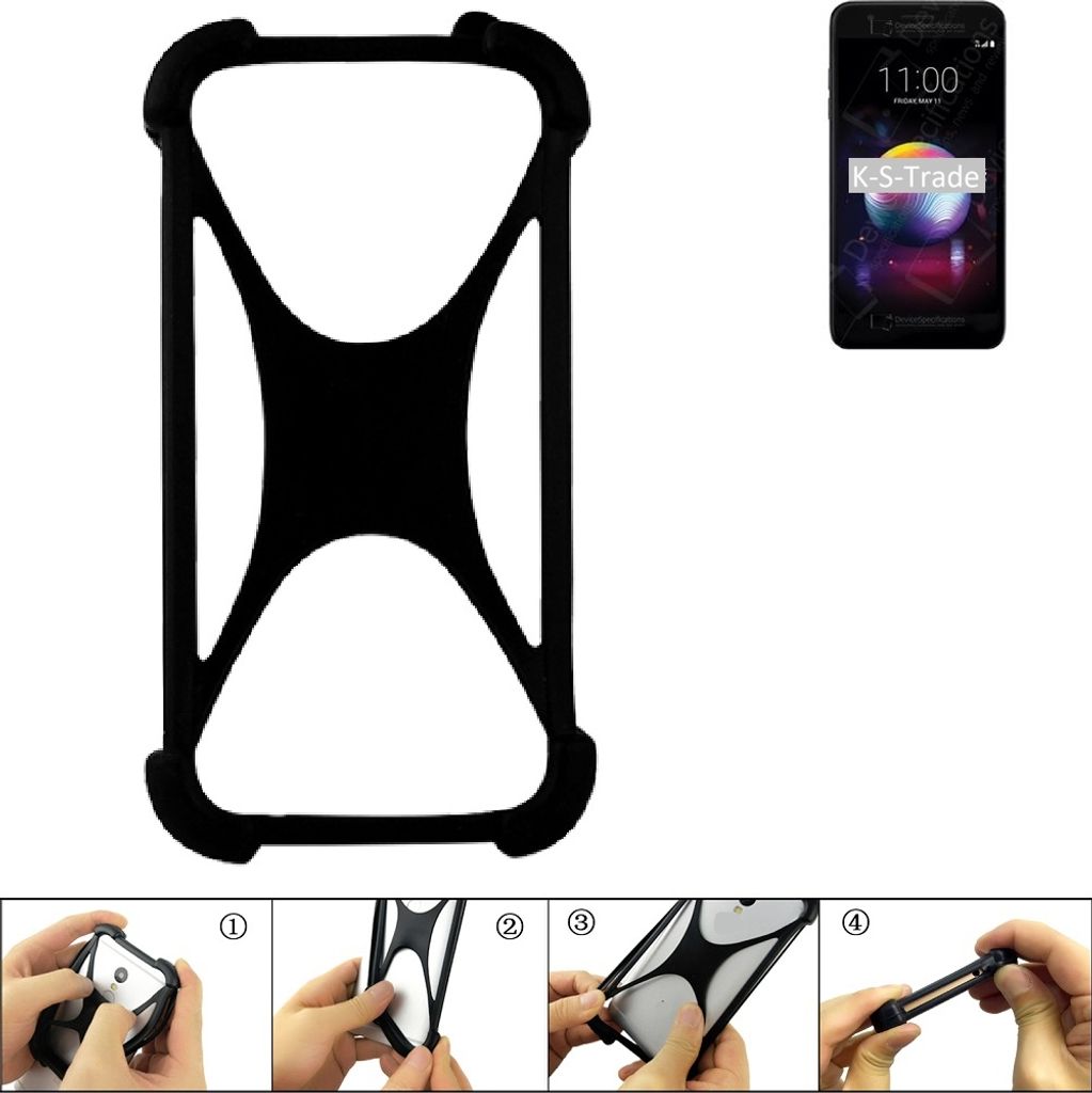 K-S-Trade Handy-Hülle Schutz-Hülle kompatibel mit LG Electronics K30 Silikon Bumper TPU Softcase Smartphone Stoßschutz, schwarz