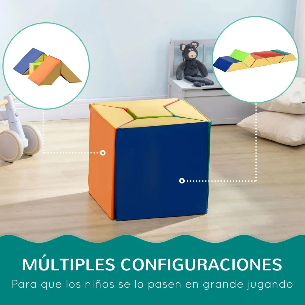 Module de motricité bébé en mousse EPE - Jeu d'éveil 5 pièces coloré - 5