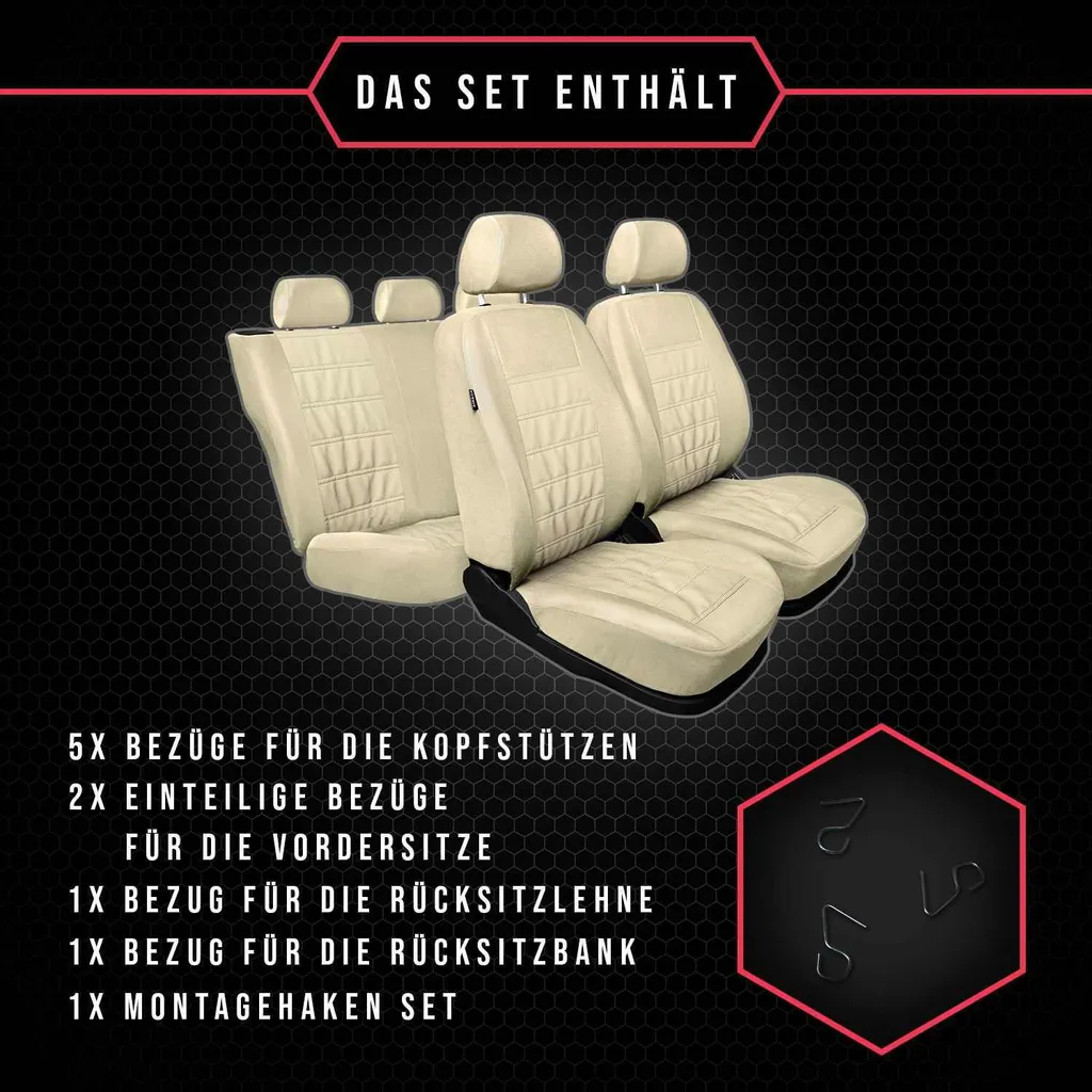 Coprisedili Toyota Auris Beige | Kit Fodere Auto Universali Basic - 9