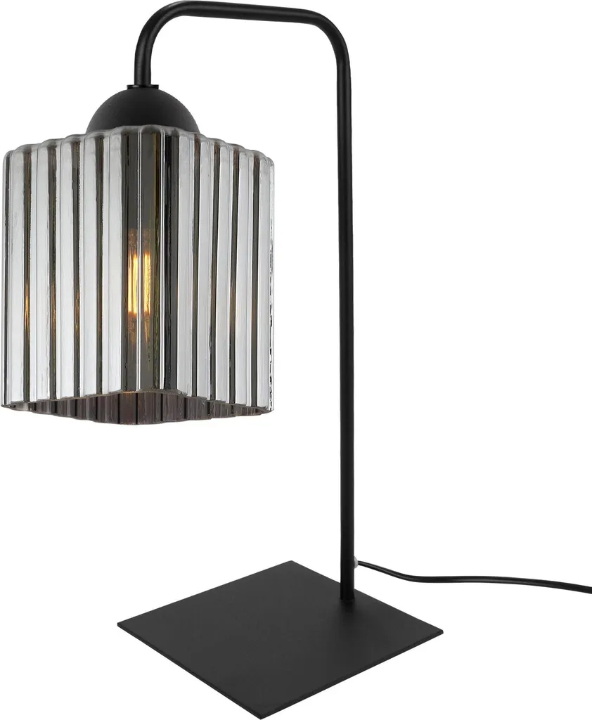 Lampada Riffle E27 Vetro Fumo - Qualità Artigianale e Design Cubico - 2