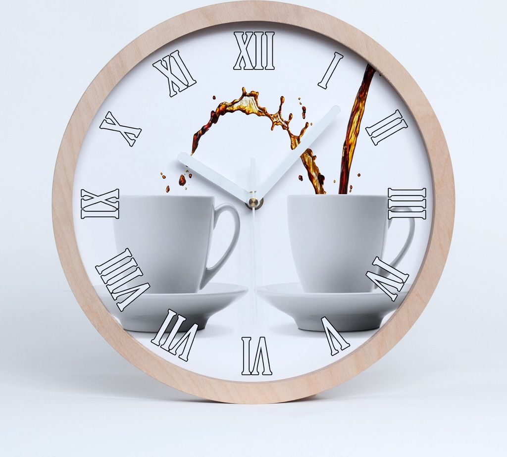 Holzuhr 25fi cm wanduhr - weiße Spitzen - rieselfähigen Kaffee