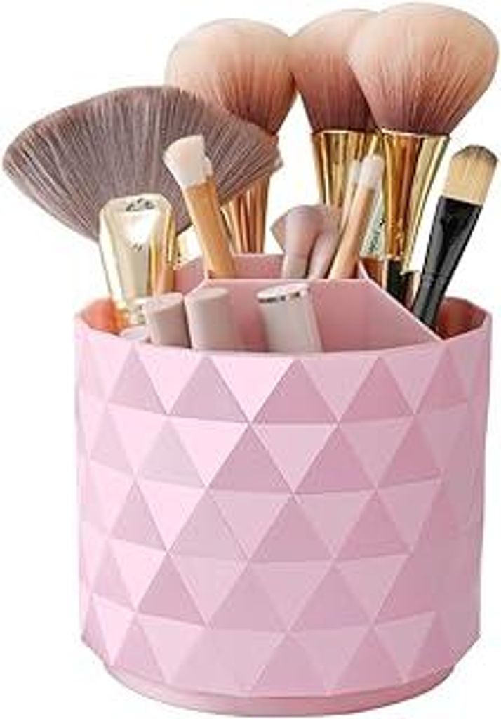 Nwvuop Make up Organizer 360° Drehbar Make Up Pinselhalter Kosmetikpinsel Aufbewahrung Kosmetik Organizer für Zimmer Decor Schminktisch, Schlafzi...