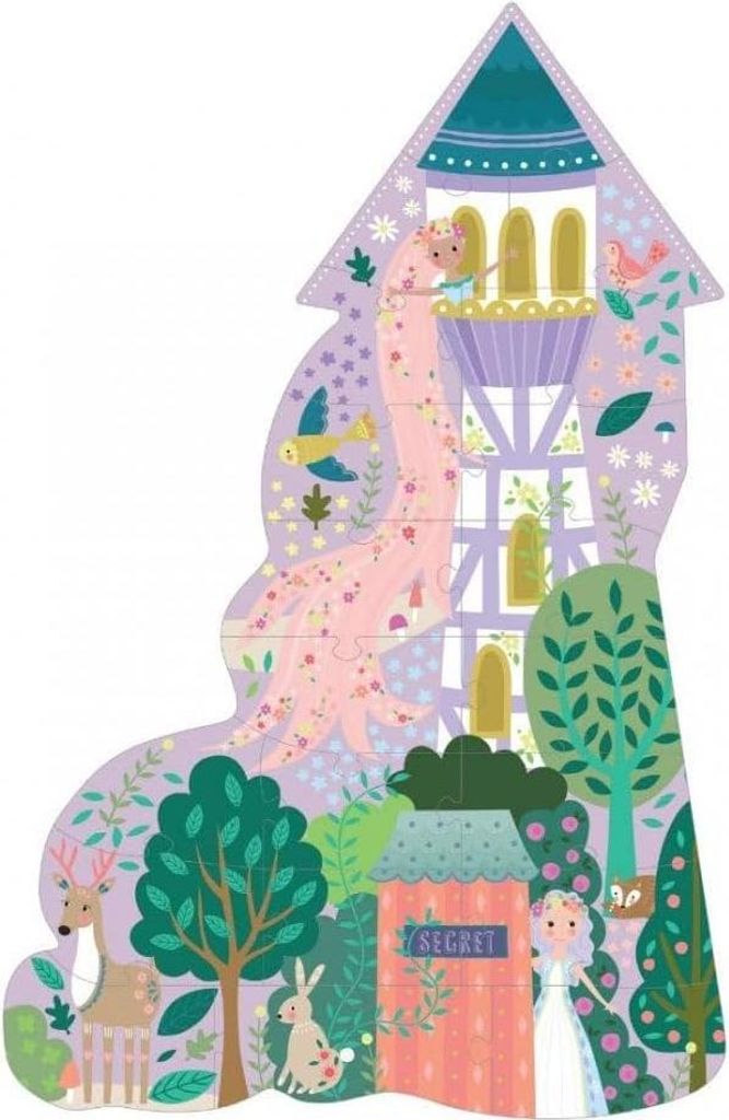 Puzzles Märchenschloss mit 20 Teilen und geformter Box - 41,9 cm