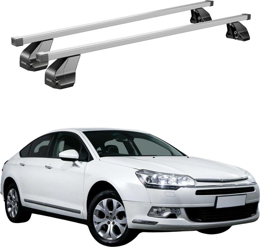 Menabo Dachträger Grundtäger für Citroen C5 2007-2017 75kg Stahl Silber 2 tlg