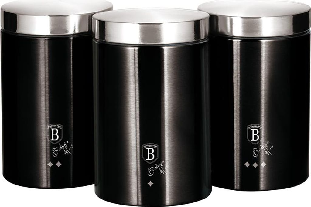 BERLINGERHAUS Dóza na potraviny 3 ks Royal Black Collection Obrázok produktu 