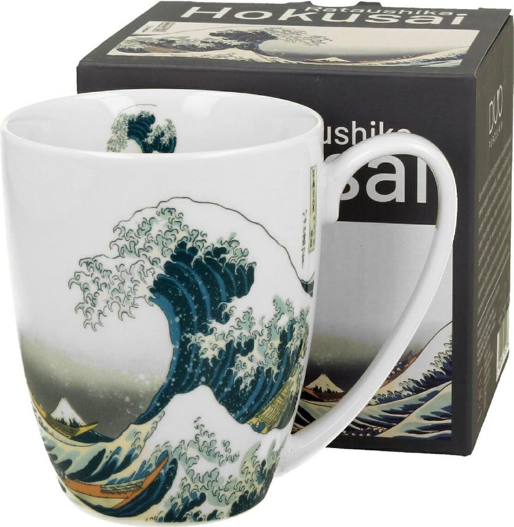Duo | Porzellanbecher 350 ml - Die große Welle - Hochwertig - Kunstvolles Design - Geschenkbox