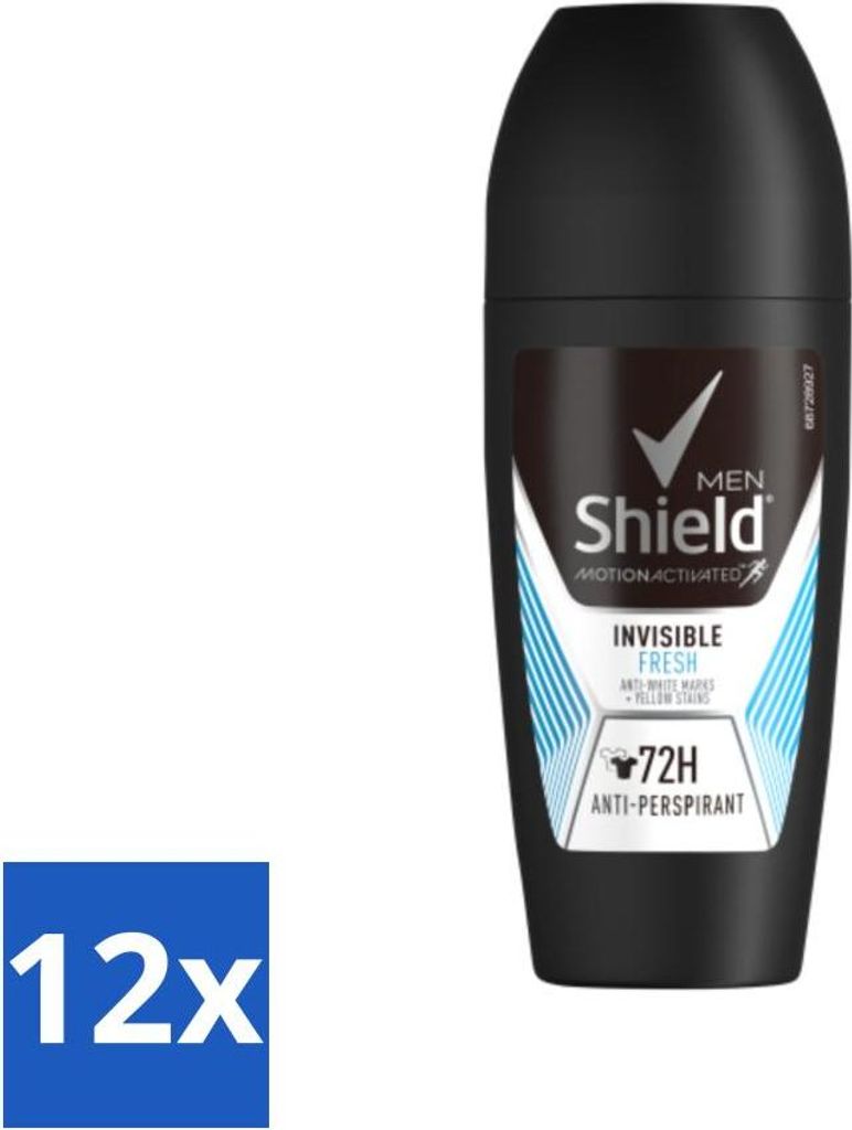 Rexona Men - Invisible Fresh - Deo Roll-on - Antitranspirant - 50 ml - Vorteilspack - 12 Stücke