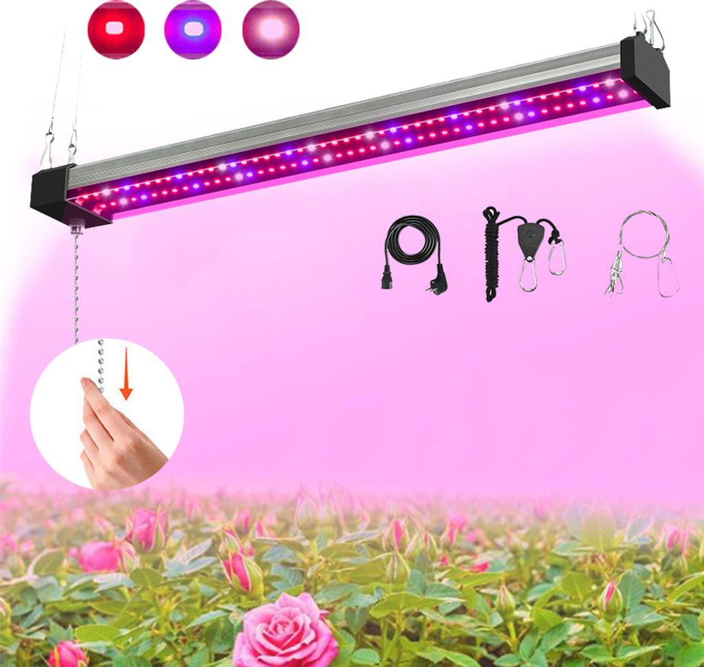 Pflanzenlampe Vollspektrum Pflanzenleuchte LED Grow Light UV Pflanzenlicht Anschließbare Wachstumslampe Für Pflanzen Gewächshaus 20W, 50CM