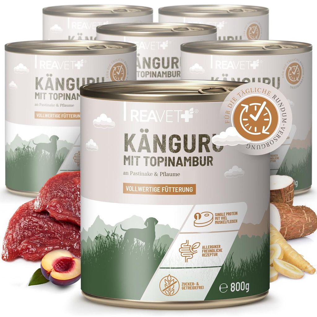 REAVET Hundenassfutter – Känguru mit Topinambur an Produktbild 