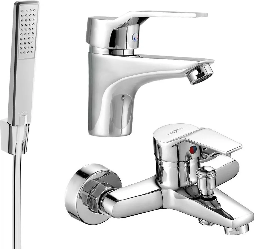 Mexen Caro R72 Set Completo Rubinetti Bagno Cromo | Facile Pulizia