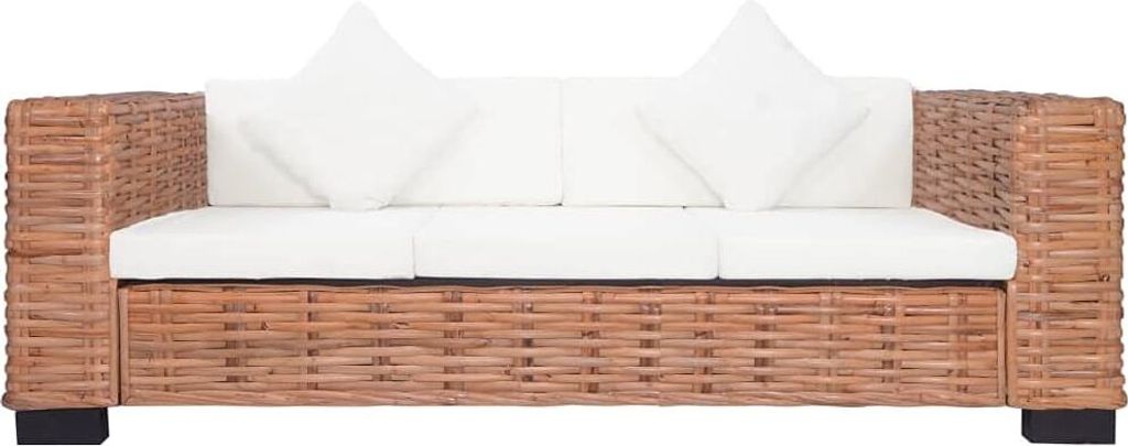 vidaXL Sofa Set mit Kissen 2 Stück Sofa Sofa Sofa Sitz Sofa Sofas Sitzmöbel Natural Rattan