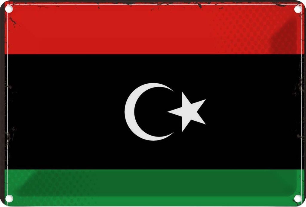 vianmo Blechschild 20x30 cm Libyens Libya Flagge Fahne Wappen