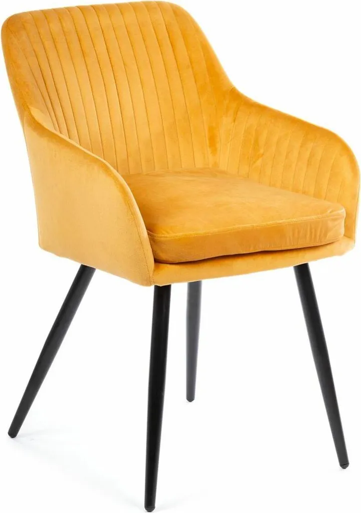 Chaise de table salle à manger moderne rembourrée orange noir
