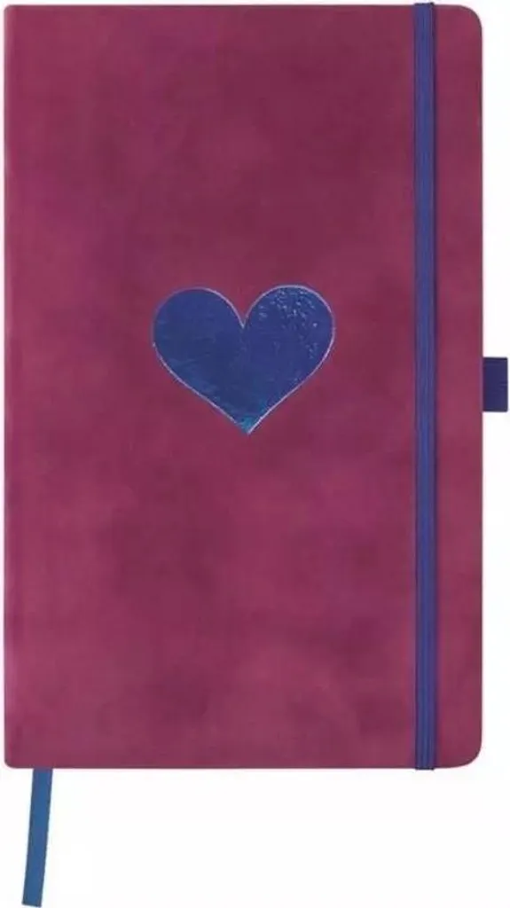 Carnet de Notes Velours Castelli Heart 13x21 - Cahier Papier Uni Chic