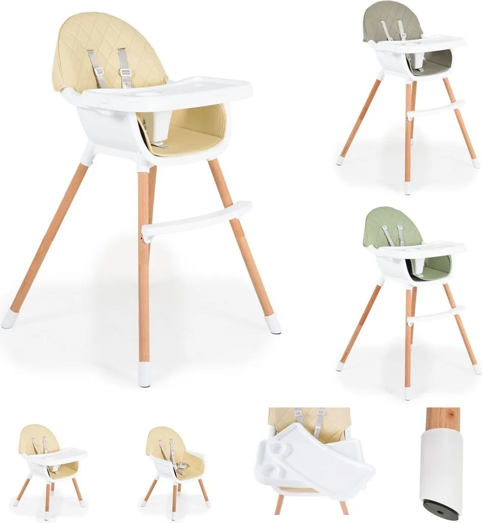 Chaise Haute Évolutive Gelato Beige Cangaroo pour Repas et Activités