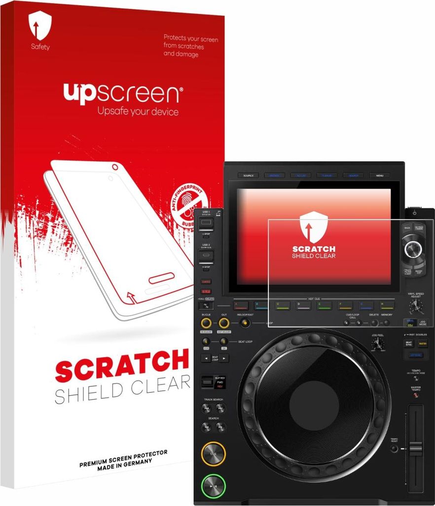 upscreen Schutzfolie für Pioneer CDJ 3000X Displayschutz Displayschutzfolie Folie Klar Transparent