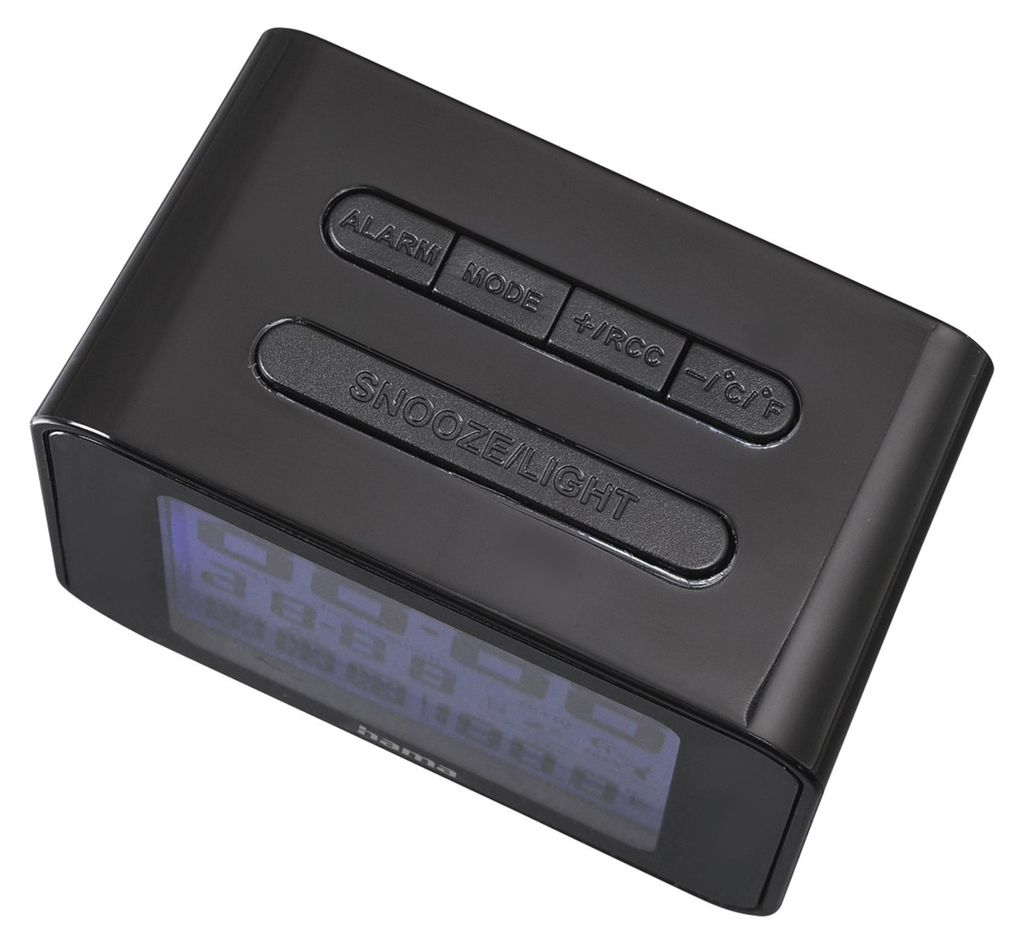 Hama Cube DCF sveglia radiocontrollata con LED, nero, Immagine del prodotto 