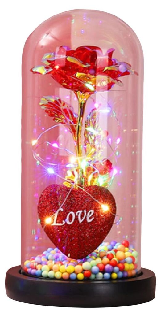 Ewige Rose – das perfekte Geschenk für Frauen, Mütter und Ehefrauen: Leuchtende, ewige Rose in einer Glaskuppel – romantisches Geschenk für ...