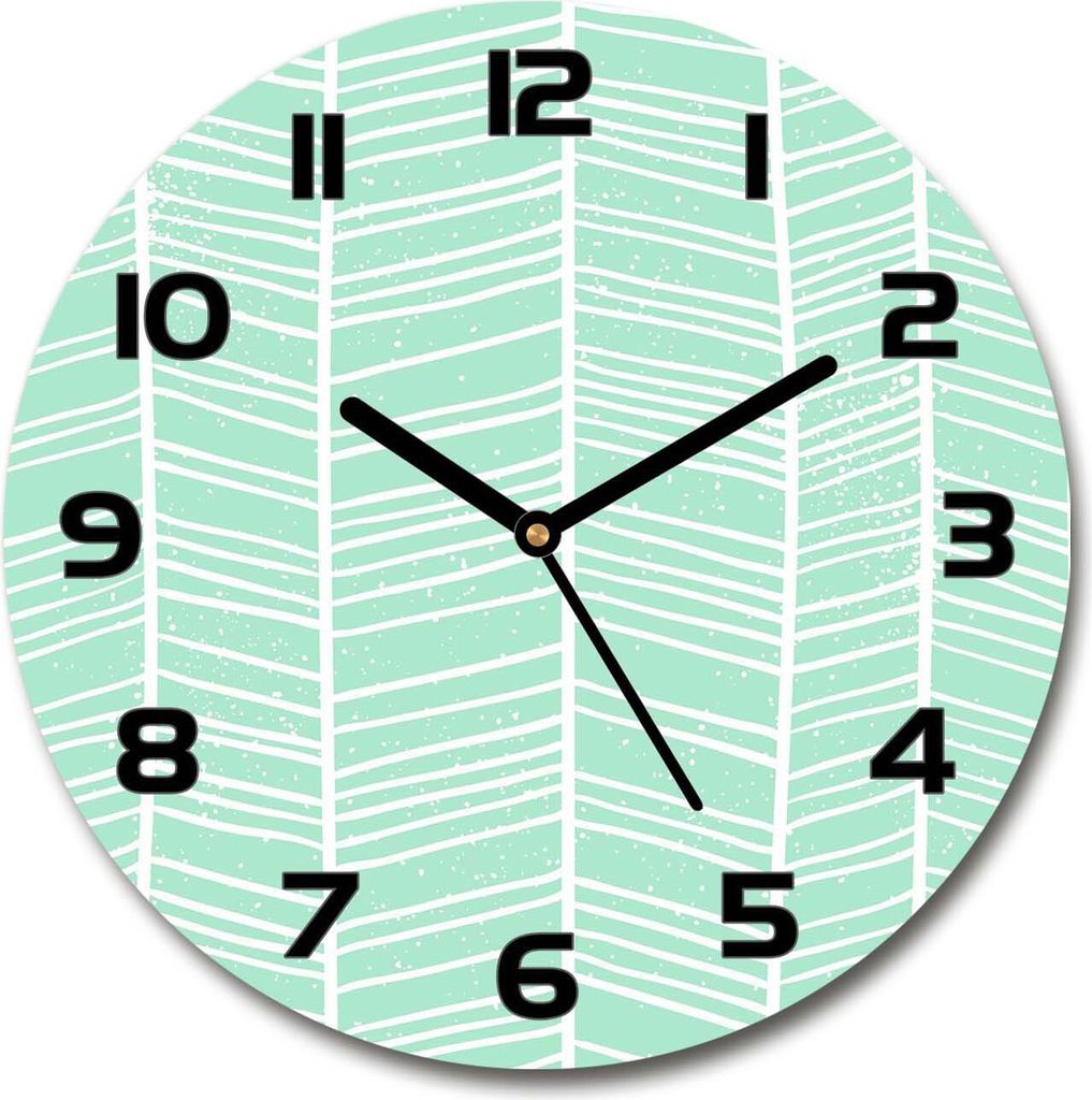 Wanduhr aus Glas 30fi Glasbild Glasuhr Gehärtetes Glas - schwarze-zeiger - Herringbone pattern