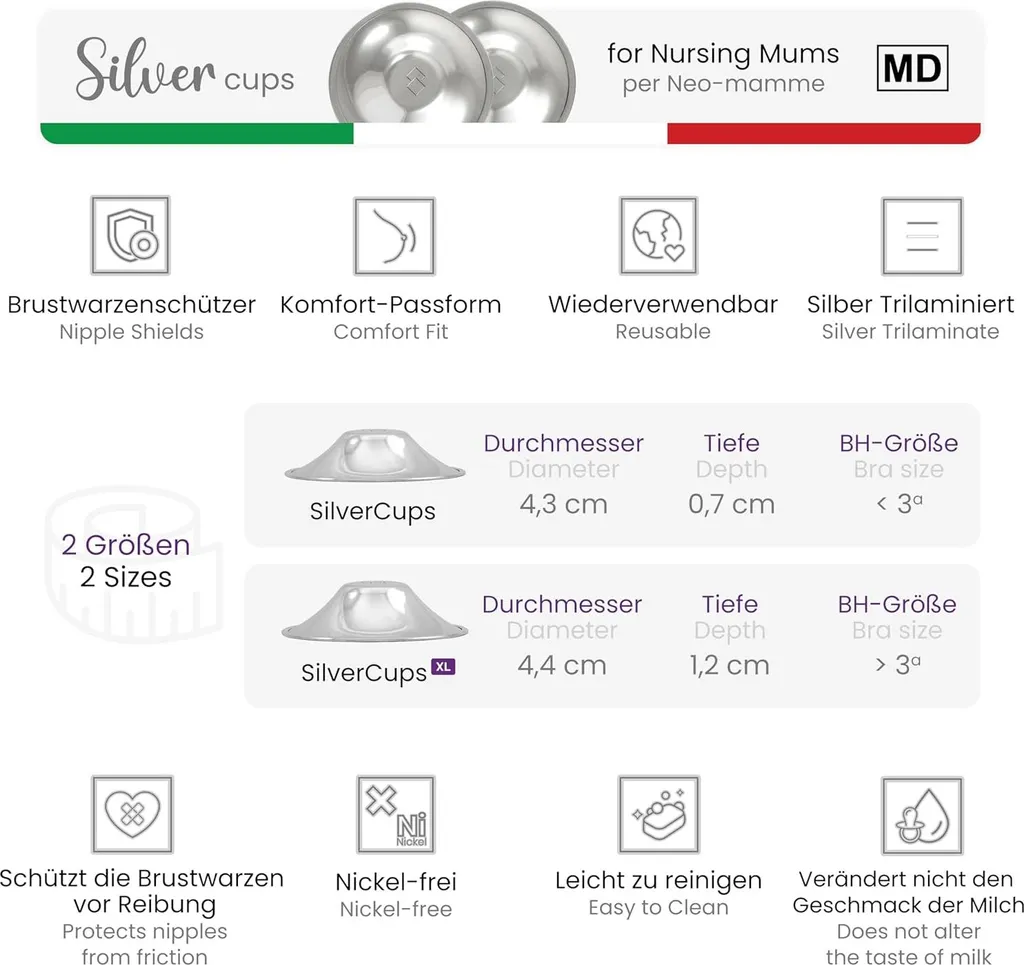 SilverCups COVERbasics : Capsules d'Allaitement en Argent Taille Unique - 5