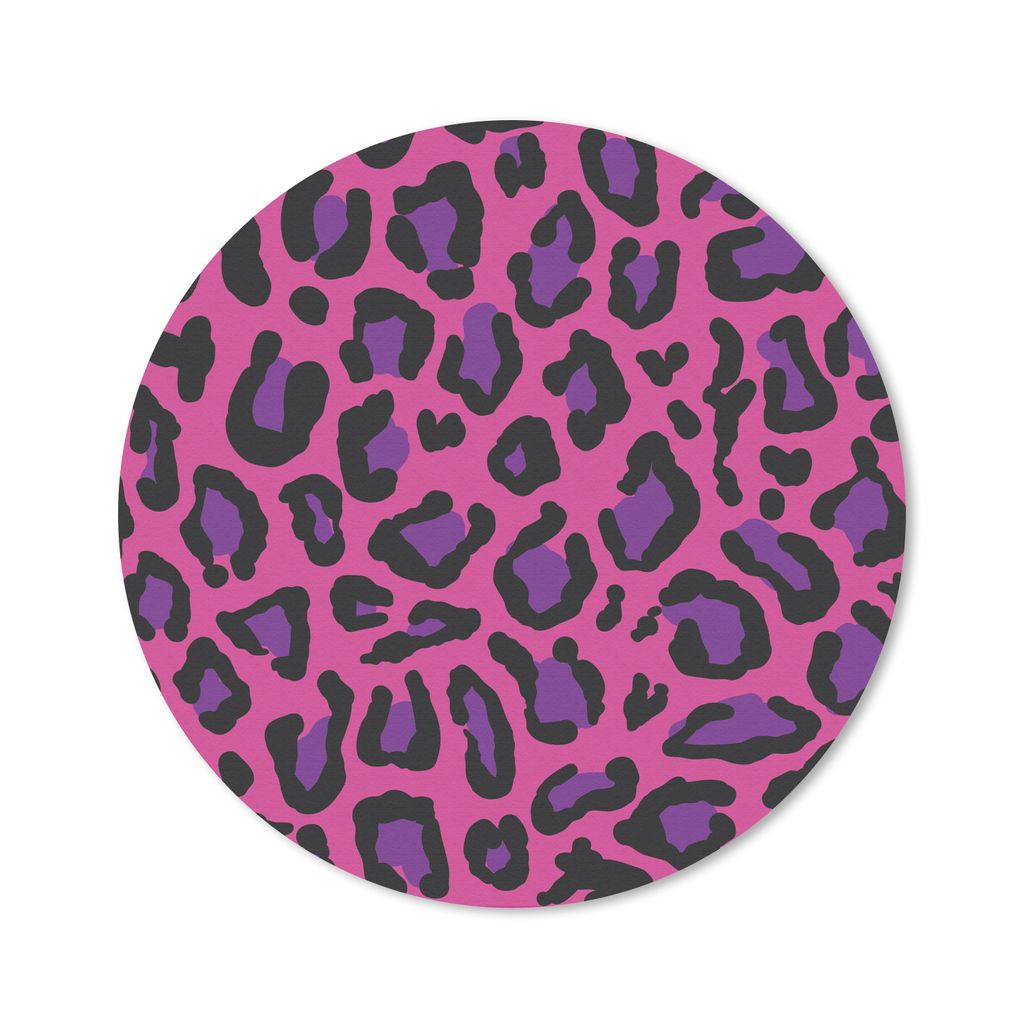MuchoWow Mauspad Mousepad Pantherdruck - Rosa - Lila 20x20 cm - Mousepads - Maus Mat - Pad - Mausunterlage - Schreibtischmatte