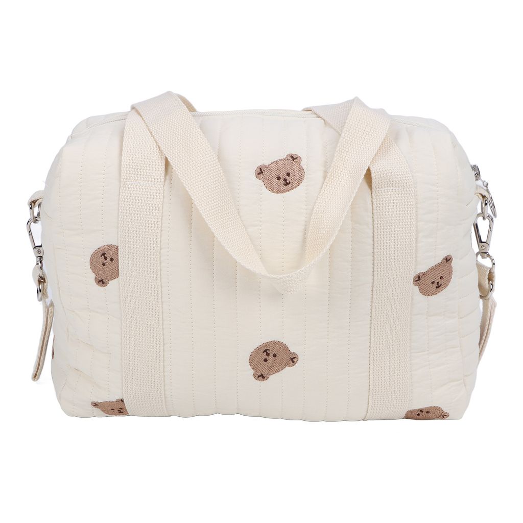 Multifunktionale Baby Kinderwagen Lagerung Tasche Zipper Stickerei Wiederverwendbare Handtasche Windel Tasche
