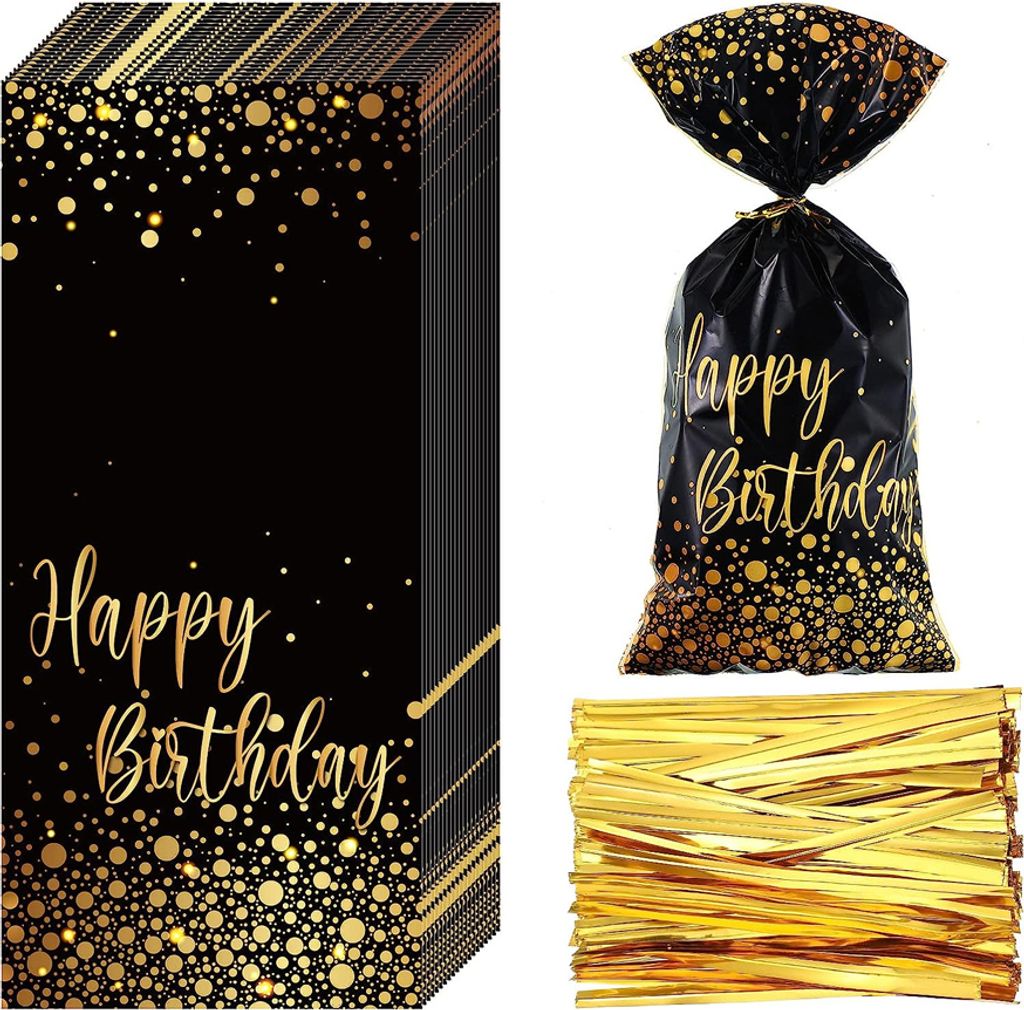 100 Stück Happy Birthday-Tüten Kleine Geschenktüten Party-Süßigkeitentüten, Geschenktüten für Kindergeburtstags-Partyzubehör