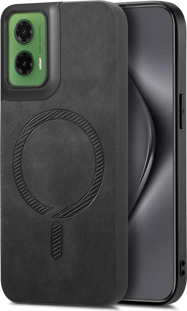 MagSafe Hülle für Motorola Moto G35 - Phonesta Retro Back Cover - Schwarz
