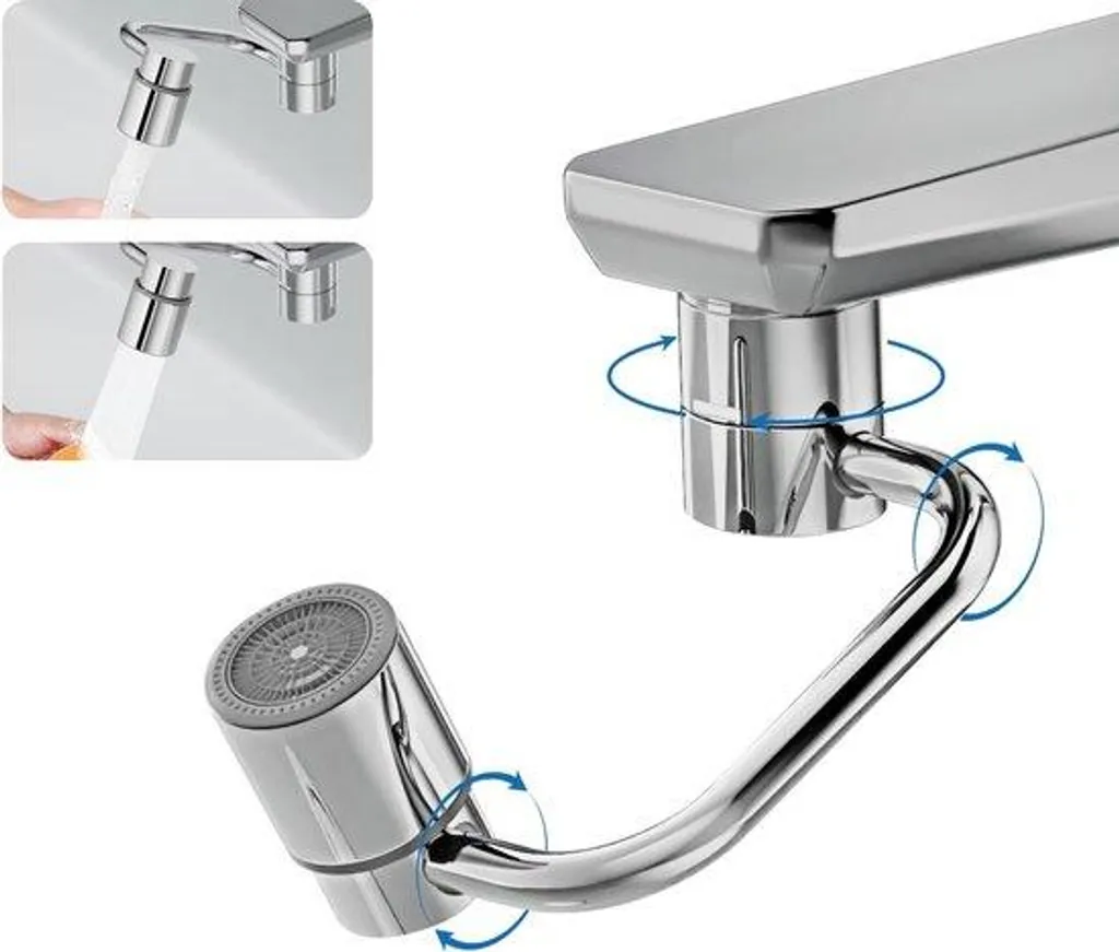 Rallonge de robinet pivotante 1440° : fini les éclaboussures d'eau