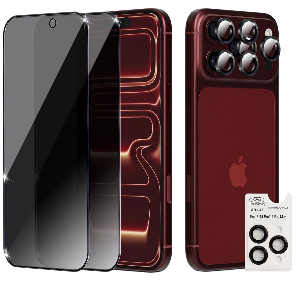 2-Pack iPhone 18 Pro Privacy Displayschutzfolie Privacy & Produktbild 