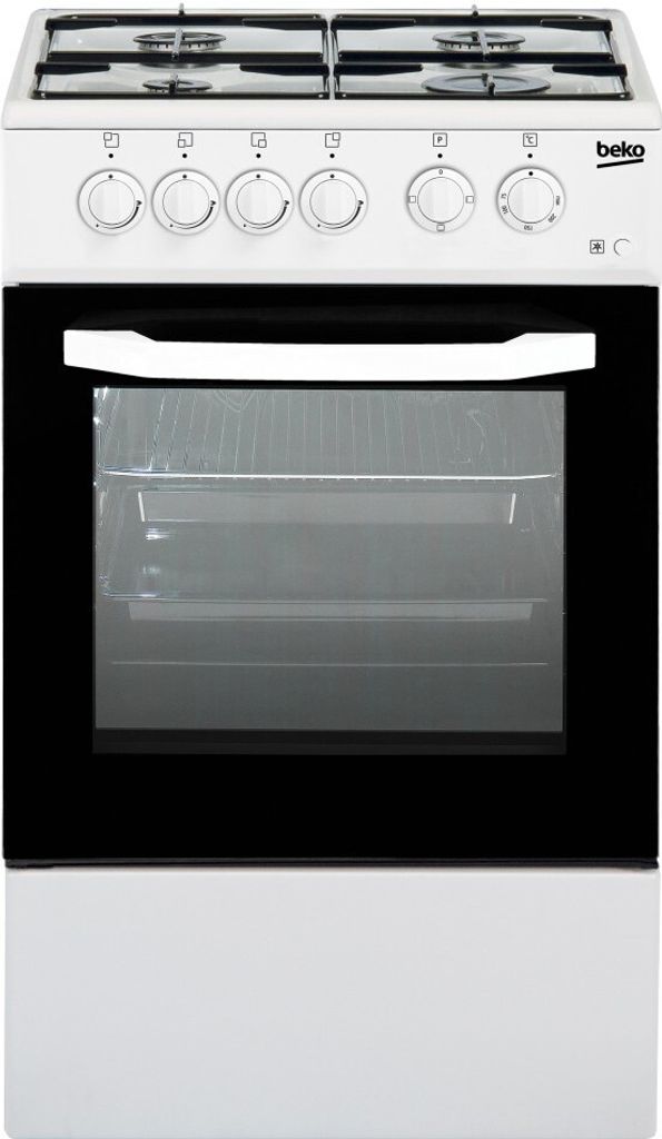 Beko CSS42014FW Elektro- und Gas-4-Flammen-Herd Weiß 50x50x85 cm Backofen 54L