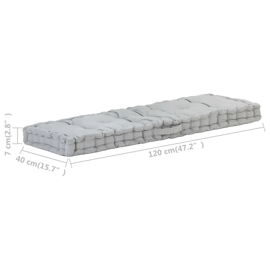 Cuscino Pallet in cotone 120×40×7 cm grigio - 8