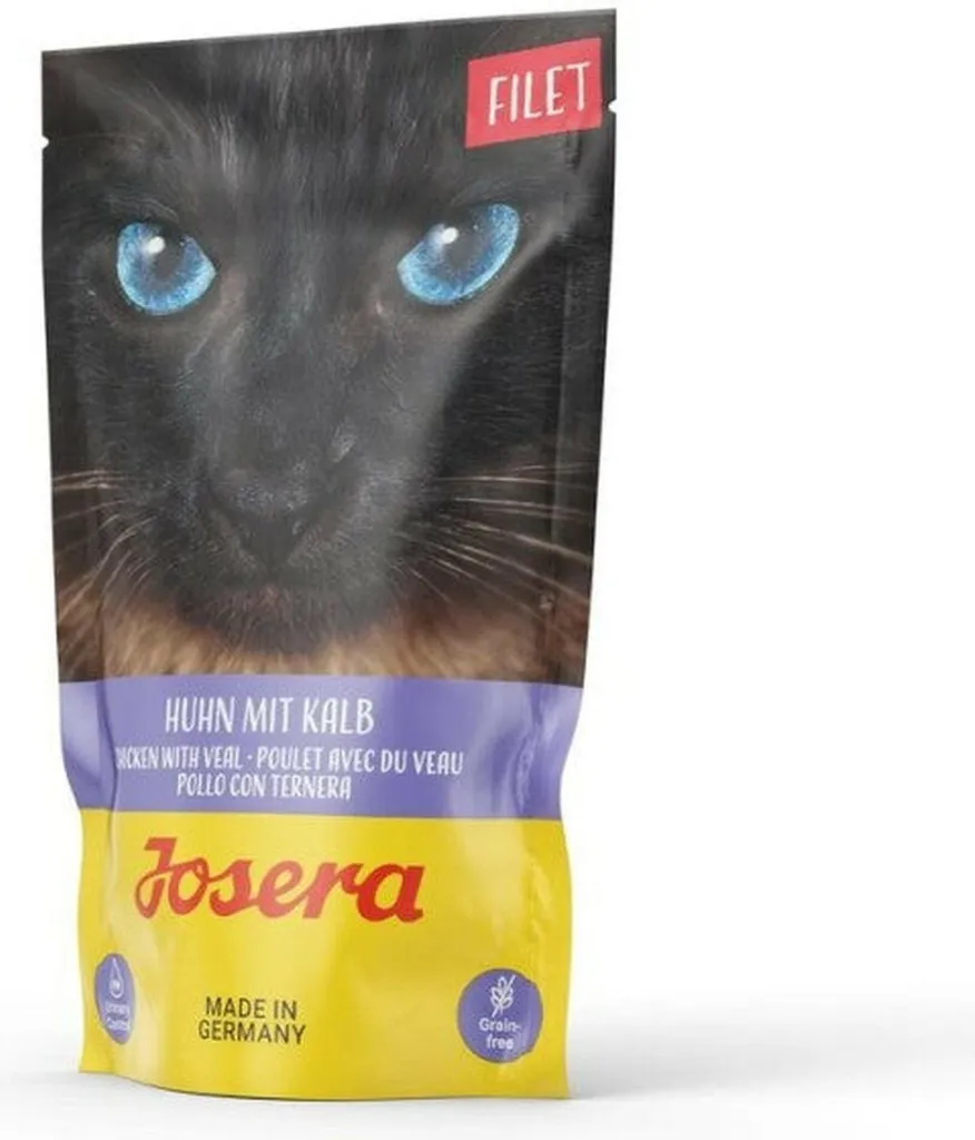 Repas gourmand pour chat difficile : Josera Filet Poulet Veau 16 x 70g