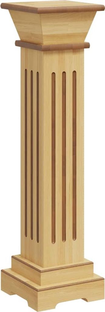 A wooden plant stand on a white background.