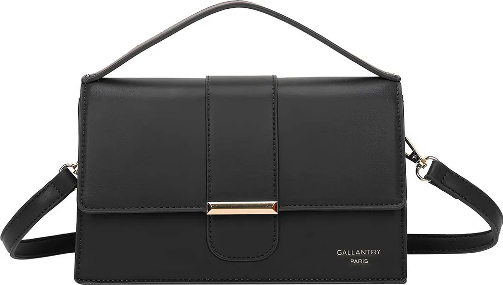 Gallantry Sac Main Noir avec Bandoulière Amovible et Bouton Pression