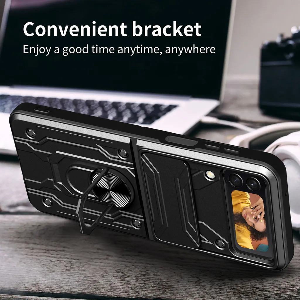 Offerta Cover Samsung Galaxy Z Flip 4 - Resistente PC+TPU con Anello - 5