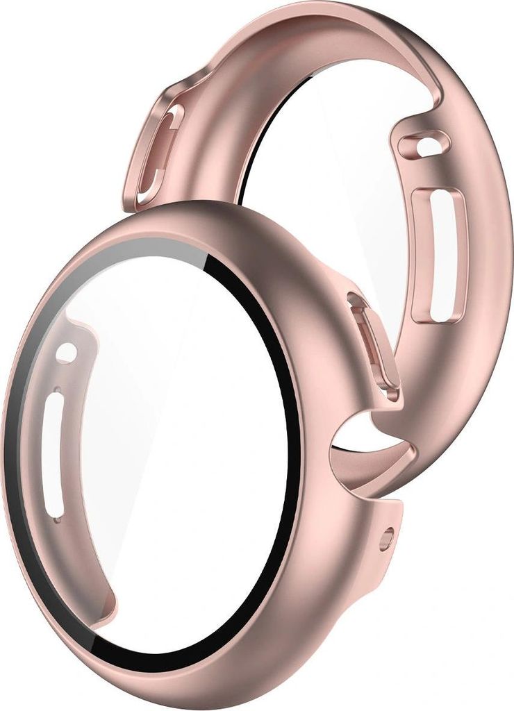 Schutzhülle mit Glas für Google Pixel Watch 4 45 mm, Bizon Case Watch Adamo, Satin Rosa