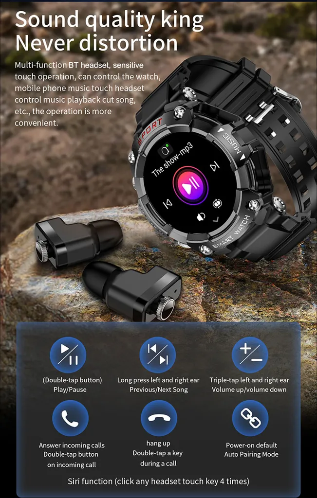 Smartwatch Sportivo T96 + Cuffie Wireless | Monitor Salute IP67 - 13