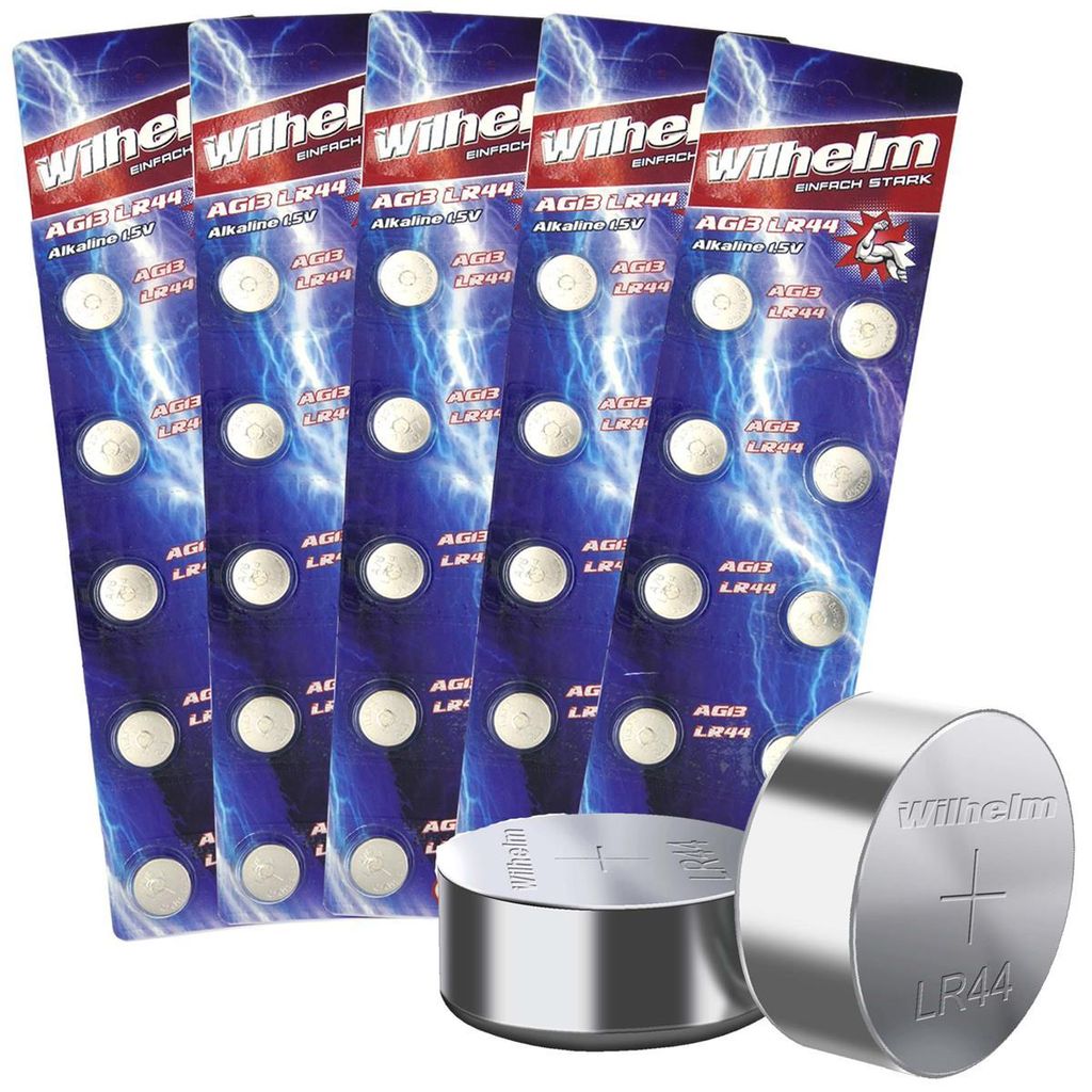 50 x WilhelmAG 13 /147/LR44/SR44W/357/LR1154/V13GA Produktbild 
