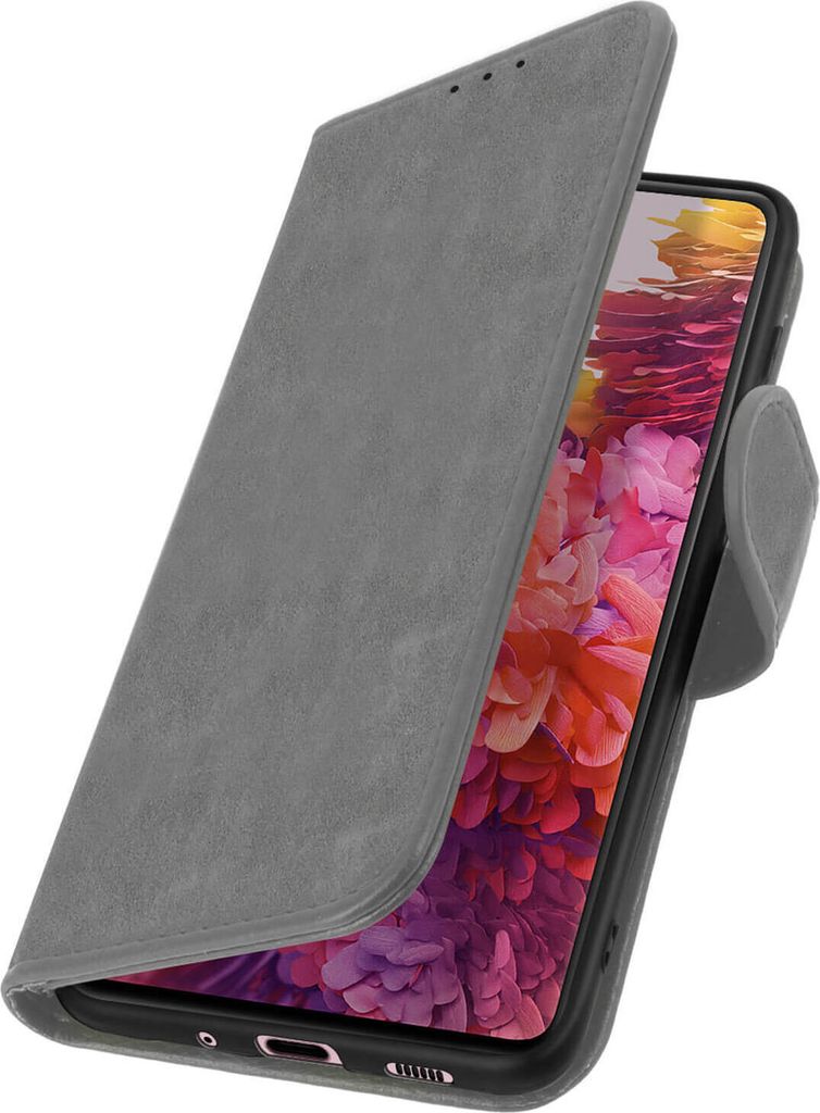 Etui Kunstleder mit Standfunktion für Samsung Galaxy S20 FE - Grau
