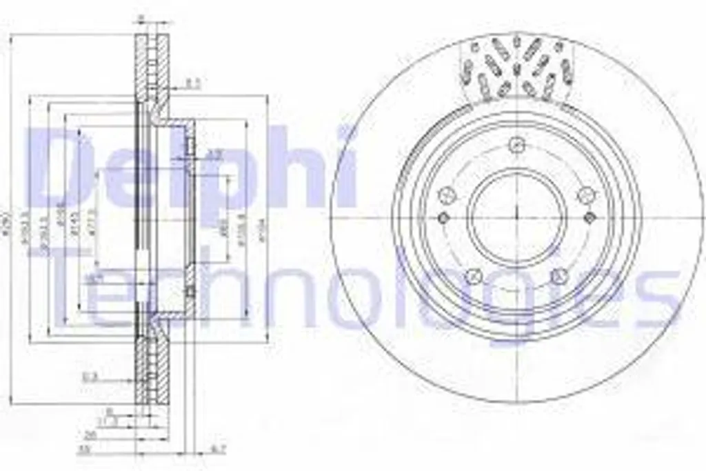 Disque de frein ventilé pour Grandis - Remplacement Delphi BG4034