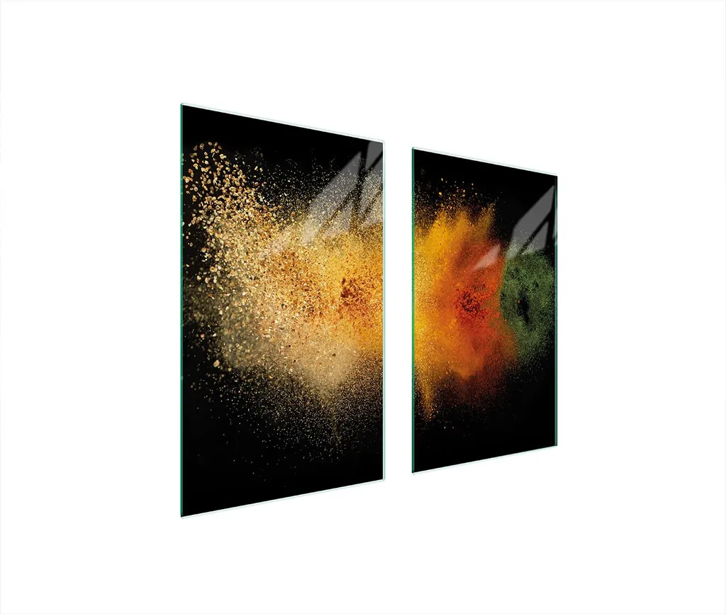 Piastre Copri Fornelli 75x52 in Vetro Temperato 2 Pezzi Spezie Colorate