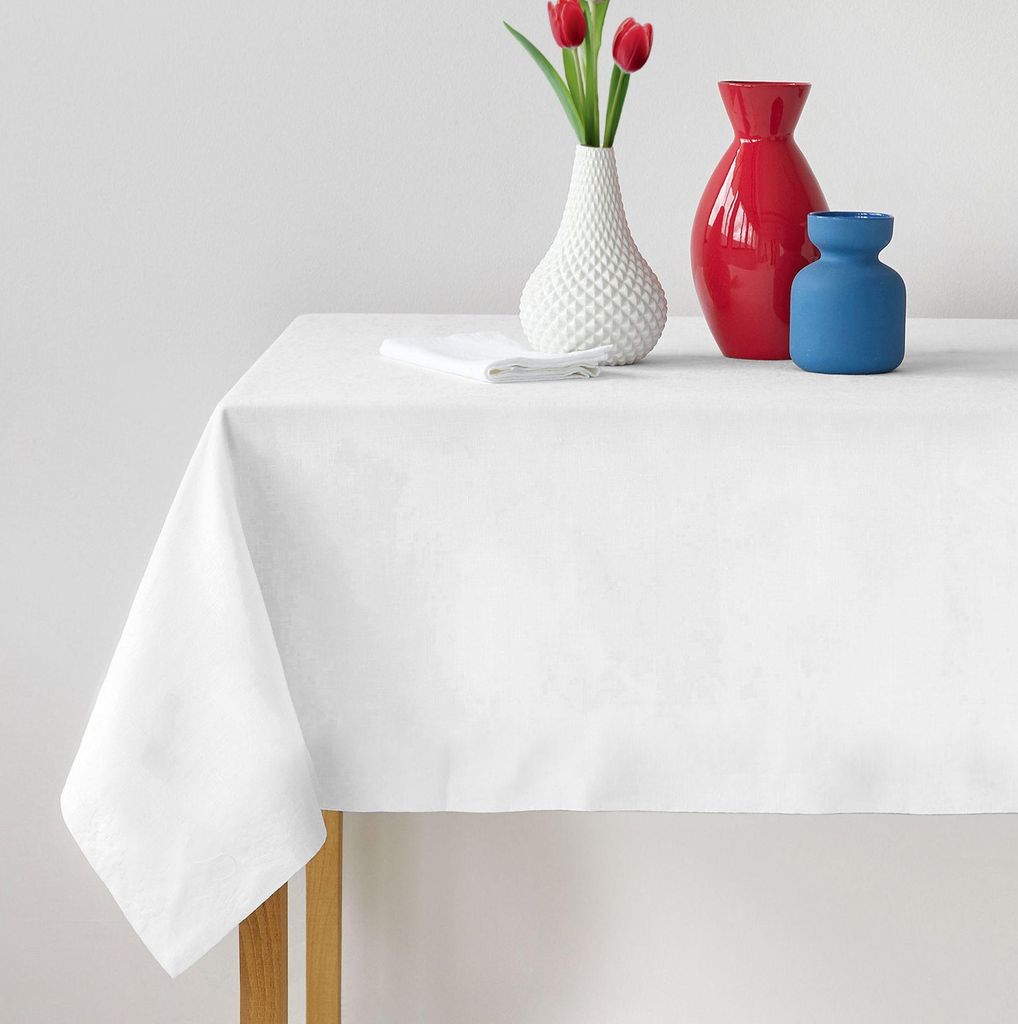Obrus ​​bawełniany biały Rozmiar: 120 x 140 cm Zdjęcie produktu 