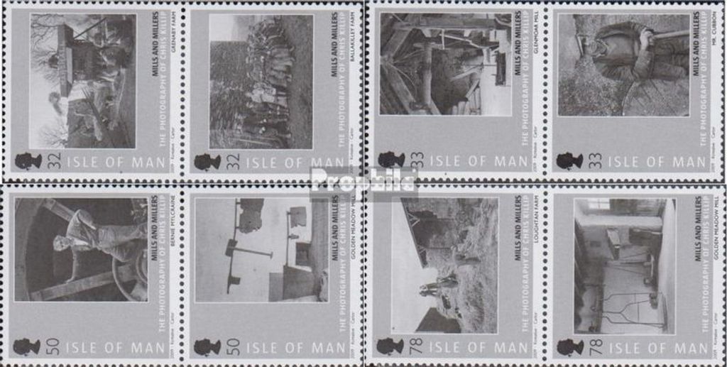 Briefmarken GB - Isle of Man 2009 Mi 1507-1514 Paare (kompl.Ausg.) postfrisch Mühlen und Müller