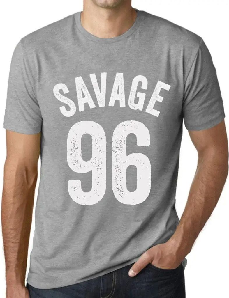 Herren Grafik T-Shirt Savage 96 Geschenk 96. Geburtstag Jahrestag 96 Jahre Jubiläum 96 Jährige Mann Jahrgang 1928 Kurzarm Lustige Druck