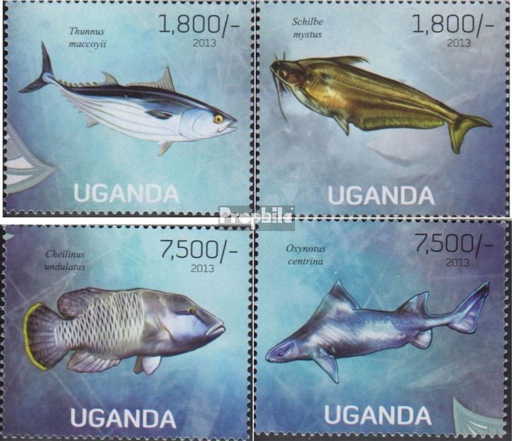 Briefmarken Uganda 2013 Mi 3020-3023 (kompl.Ausg.) postfrisch Fische